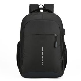 Oxford Cloth Backpack Casual Versatile Large Capacity Laptop Bag Daily Commuting Trend Backpack (Color: Black)