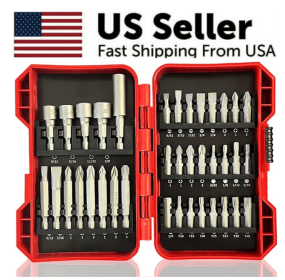 37 Piece Impact Screwdriver Bit Set Nut Driver Torx Phillips Tool Magnetic Drill (Option: Gray)