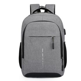 Oxford Cloth Backpack Casual Versatile Large Capacity Laptop Bag Daily Commuting Trend Backpack (Color: Grey)